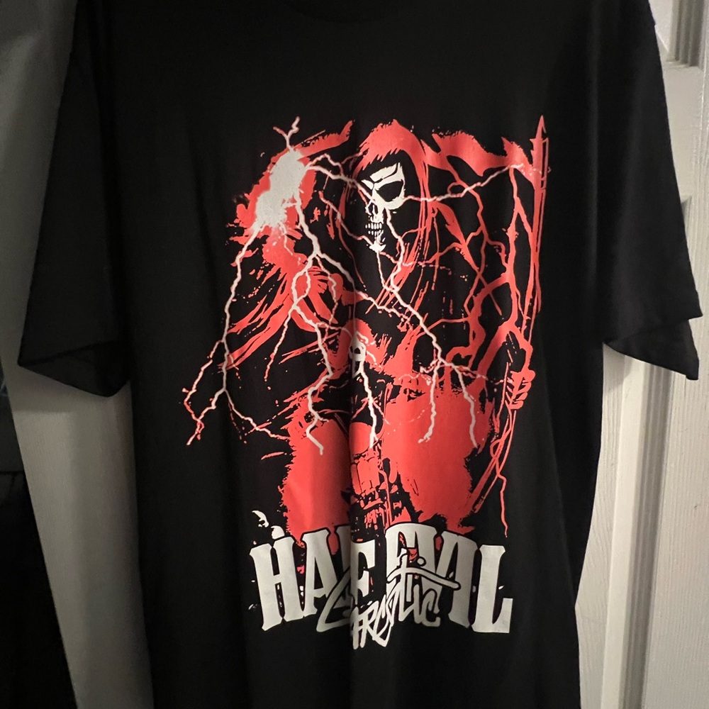 Half-Evil Black Graphic T-Shirt
